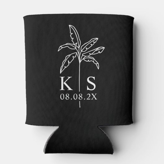 Aangepaste monogram Logo palmboom Blikjeskoeler (Achterkant)