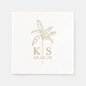 Aangepaste monogram Logo palmboom Napkins Servet (Voorkant)