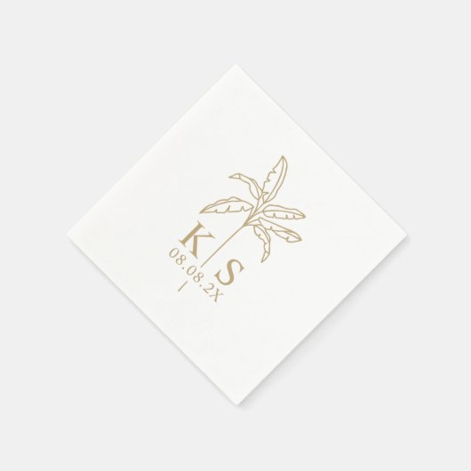 Aangepaste monogram Logo palmboom Napkins Servet (Hoek)