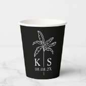 Aangepaste monogram Logo palmboom Papieren Bekers (Voorkant)