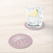 Aangepaste monogram Logo palmboom Ronde Kartonnen Onderzetter (Insitu)