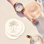 Aangepaste monogram Logo palmboom Ronde Kartonnen Onderzetter<br><div class="desc">Mooie en elegante huwelijksuitnodiging Vier liefde in zijn puurste vorm met uitnodigingen die de elegantie van uw unie weerspiegelen. Bestel vandaag nog uw elegante bruiloft uitnodigingen en zet het podium voor een feest dat net zo tijdloos is als uw liefde. Of u nu de knoop doorhakt in uw woonplaats of...</div>