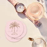 Aangepaste monogram Logo palmboom Ronde Kartonnen Onderzetter<br><div class="desc">Mooie en elegante huwelijksuitnodiging Vier liefde in zijn puurste vorm met uitnodigingen die de elegantie van uw unie weerspiegelen. Bestel vandaag nog uw elegante bruiloft uitnodigingen en zet het podium voor een feest dat net zo tijdloos is als uw liefde. Of u nu de knoop doorhakt in uw woonplaats of...</div>