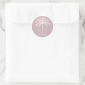 Aangepaste monogram Logo palmboom Ronde Sticker (Tas)
