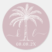 Aangepaste monogram Logo palmboom Ronde Sticker (Voorkant)