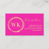 Aangepaste Monogram Logo Roze Goud Visitekaartje (Voorkant)