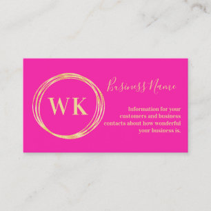 Aangepaste Monogram Logo Roze Goud Visitekaartje
