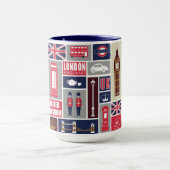 Aangepaste Monogram London UK Pictogrammen Mok (Midden)