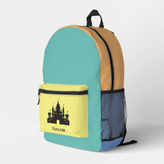 Aangepaste monogram magisch kasteel bedrukte rugzak