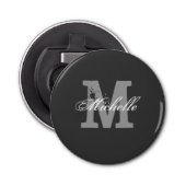 Aangepaste monogram magnetisch bier flesopener button flesopener (Voorkant)