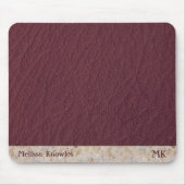 Aangepaste Monogram Mannelijk Modern Bourgondisch  Muismat (Voorkant)