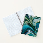 Aangepaste monogram marmeren hars notitieboek (Binnen)