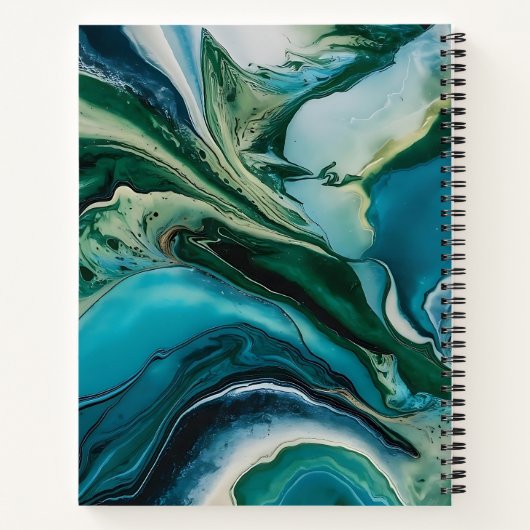 Aangepaste monogram marmeren hars notitieboek (Achterkant)