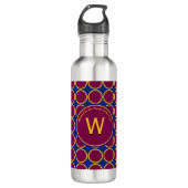 Aangepaste Monogram maroon CIRCLES Waterfles (Voorkant)