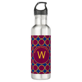 Aangepaste Monogram maroon CIRCLES Waterfles