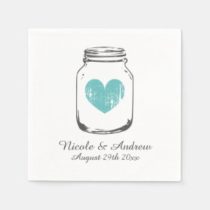 Aangepaste monogram mason jar bruiloft servetten