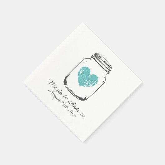 Aangepaste  monogram mason jar bruiloft servetten (Hoek)