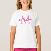 Aangepaste monogram met de naam White en Roze Girl