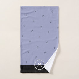 Aangepaste monogram met eenvoudige blauwe zwarte m handdoek