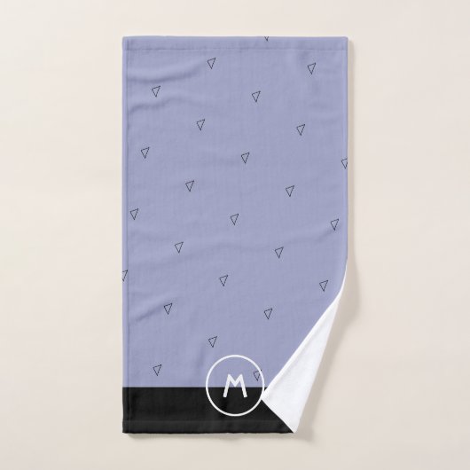 Aangepaste monogram met eenvoudige blauwe zwarte m handdoek (Handdoek)
