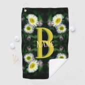 Aangepaste monogram met je eerste naam Madeliefje Golfhanddoek (Insitu)