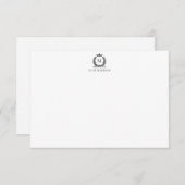 Aangepaste monogram met Kaart voor grote notitie Notitiekaartje (Voorkant / Achterkant)