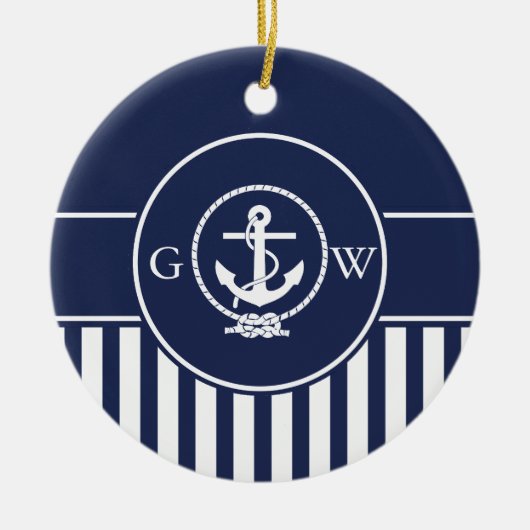 Aangepaste monogram met maatverdeling voor autisch keramisch ornament (Voorkant)