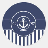 Aangepaste monogram met maatverdeling voor autisch ronde sticker (Voorkant)