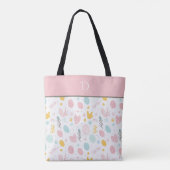 Aangepaste Monogram met Pastelbotanische grillen Tote Bag (Achterkant)