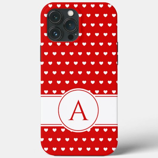 Aangepaste monogram met rode en witte iPhone draag Case-Mate iPhone Case (Achterkant)