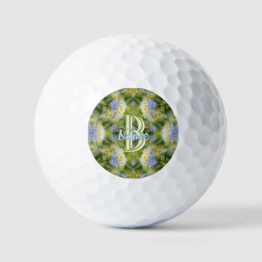 Aangepaste monogram met uw eerste naam Hydrangea b Golfballen (Voorkant)