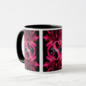 Aangepaste monogram met uw eerste naam lelie bloem mok (Voorkant links)