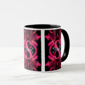 Aangepaste monogram met uw eerste naam lelie bloem mok (Voorkant rechts)