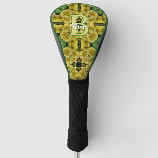 Aangepaste monogram met uw eerste sleutelbloem kun golfheadcover (Voorkant)