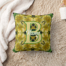 Aangepaste monogram met uw eerste sleutelbloem kun kussen