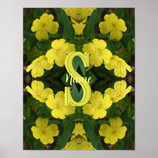 Aangepaste Monogram Met Uw Initiële Naam Ooievaars Poster (Voorkant)
