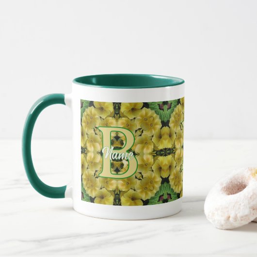 Aangepaste Monogram Met Uw Initiële Sleutelbloem K Mok (Met donut)