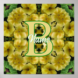 Aangepaste Monogram Met Uw Initiële Sleutelbloem K Poster