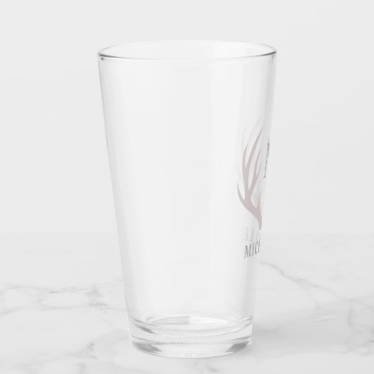 Aangepaste Monogram met zwart wit hert Antler Glas (Rechts)