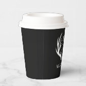 Aangepaste Monogram met zwart wit hert Antler Papieren Bekers (Rechts)