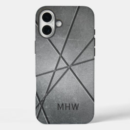Aangepaste monogram metaal Patroon iPhone 16 Plus Hoesje