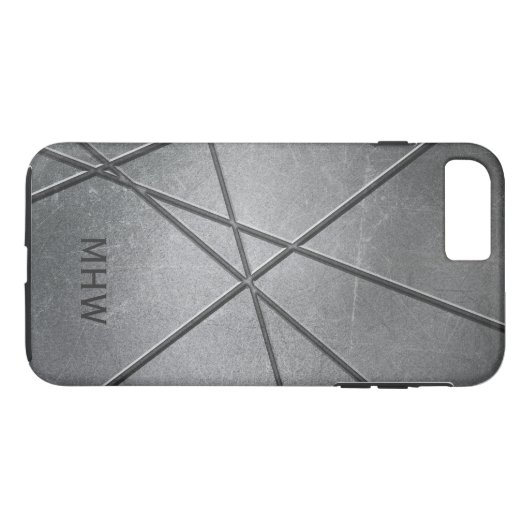 Aangepaste monogram metaal Patroon Case-Mate iPhone Case (Achterkant (Horizontaal))