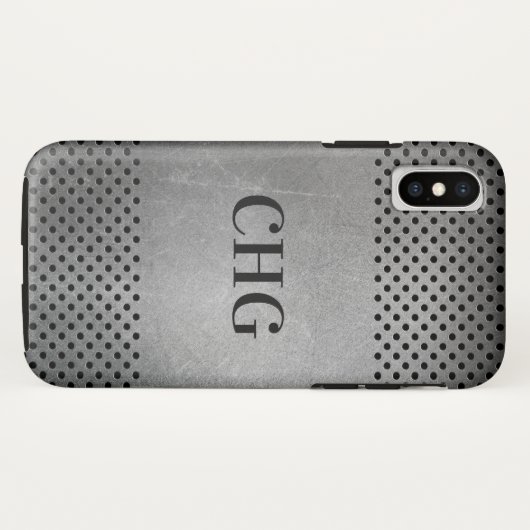 Aangepaste monogram metaal Patroon Case-Mate iPhone Case (Achterkant (horizontaal))