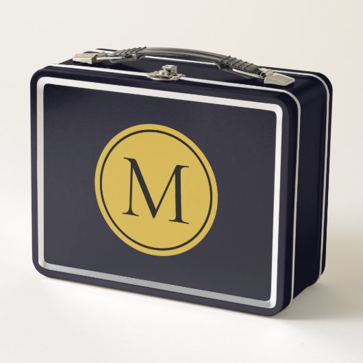 Aangepaste Monogram Metalen Lunch Box Stijlvol en  (Voorkant)