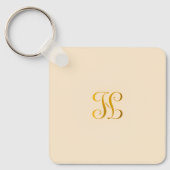 Aangepaste monogram minimalistische Sleutelhanger (Voorkant)