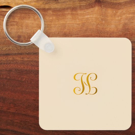 Aangepaste monogram minimalistische Sleutelhanger (Voorkant)