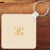 Aangepaste monogram minimalistische Sleutelhanger (Achterkant)