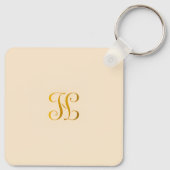 Aangepaste monogram minimalistische Sleutelhanger (Achterkant)
