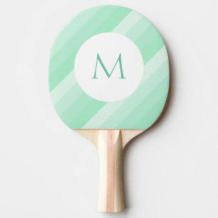 Aangepaste monogram Mint Green Striped Moderne Sja Tafeltennisbatje
