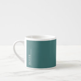 Aangepaste monogram, moderne aqua blauw groen espresso kop